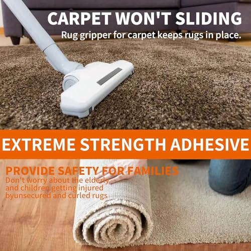 TAPEBEAR Double Sided Carpet Tape - 2 Inch x 20 Yards, Heavy Duty, Residue-Free Gripper for Rugs and Floors
