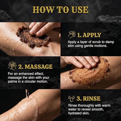 Men's Dead Sea Salt Body Scrub with Aloe Vera & Sandalwood - 17.6 oz