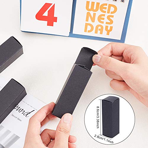 BENECREAT 50 Pack Black Kraft Lipstick Boxes - 3.4x1x1 Inch