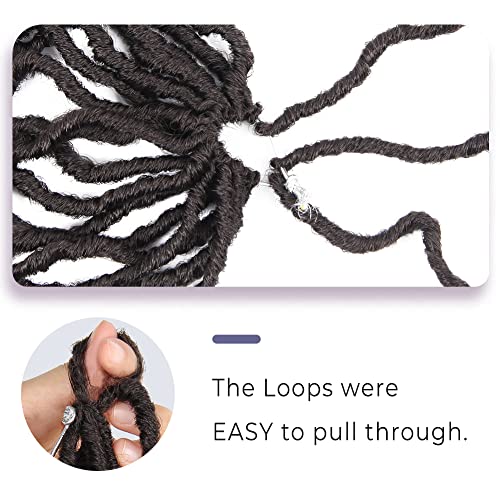Niseyo Faux Locs Crochet Hair 10 Inch Short Locs 6 Packs Brown Pre-Looped Synthetic Extensions