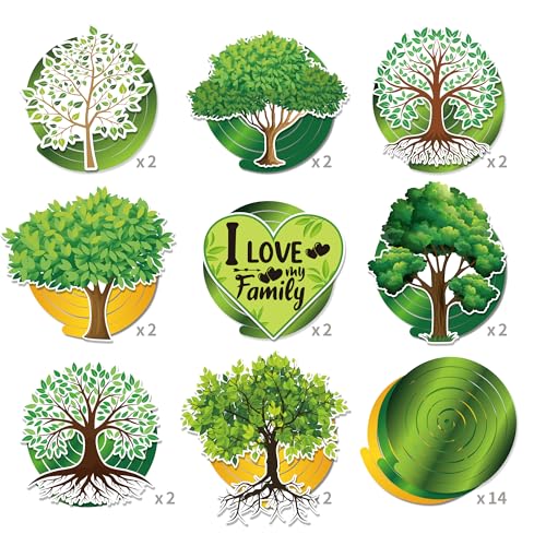 30Pcs Family Tree Hanging Swirls for Family Reunion Decorations