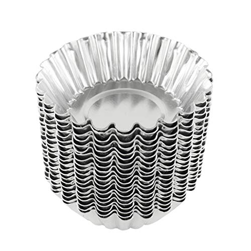 20 Pcs Mini Egg Tart Molds - Reusable Non-Stick Aluminium Tart Pans