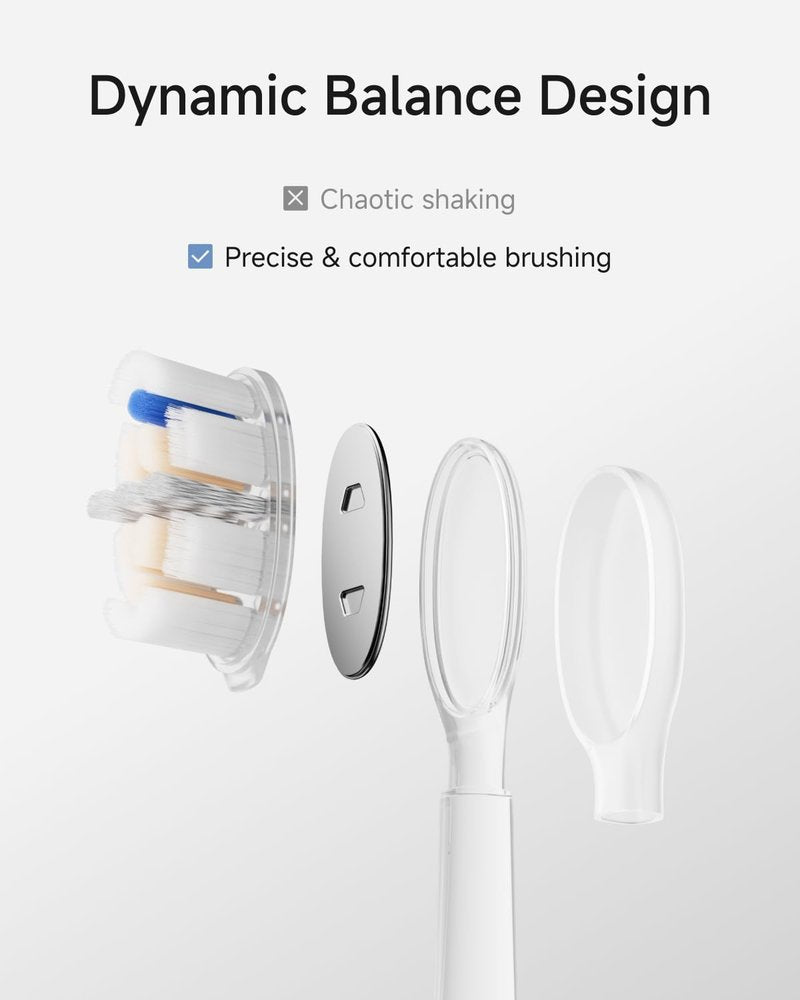 Laifen Pro Cushioned Toothbrush Heads, 6 Count Replacement Toothbrush Headss for Adults, Compatible with Laifen Wave Pro/Wave/Wave Special (Pro Whitening)