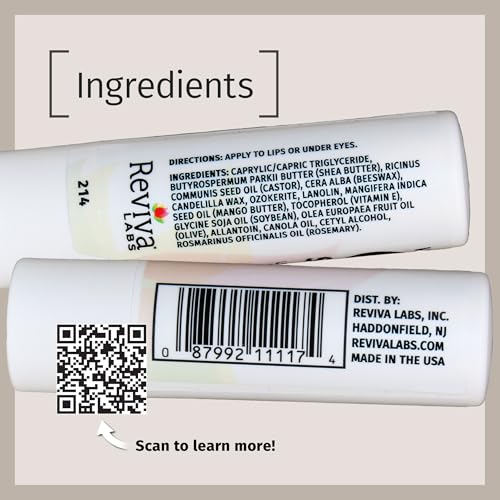 Reviva Labs Vitamin E Lip Balm Stick - Hydrating & Soothing Care, 3 Pack