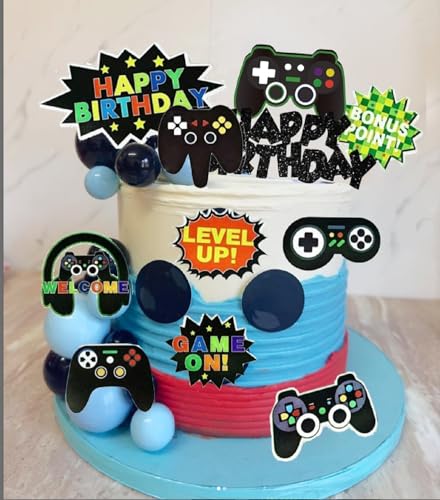 21-Piece Video Game Cake Toppers Set for Birthday Parties