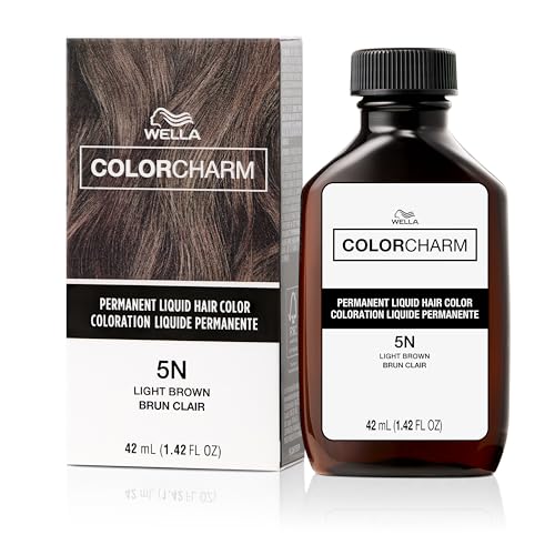 COLORCHARM Light Brown Permanent Liquid Hair Color 5N for Gray Coverage