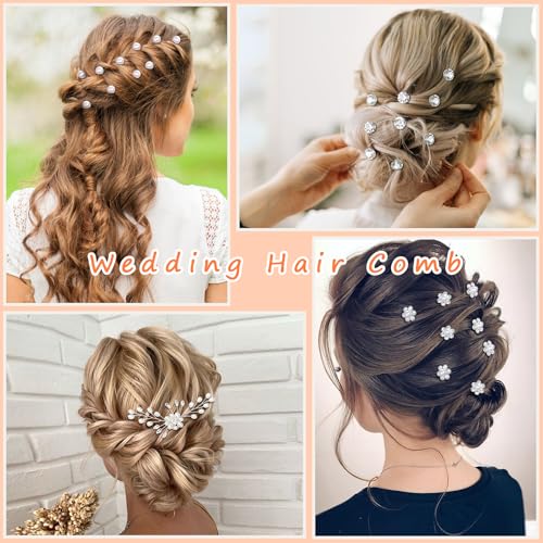 36-Piece Bridal Hair Accessories Set with Pearl and Rhinestone Hair Pins