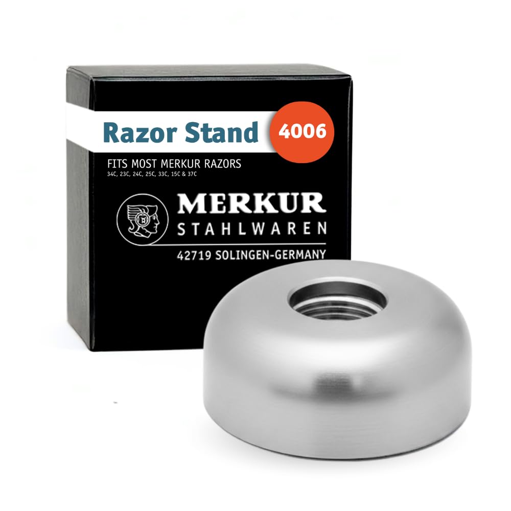 MERKUR Razor Stand 4006 in Matt Chrome | Made in Germany | Fits MERKUR Models 15, 33, 23, 24, 25, 34, 37