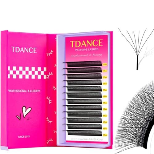 TDANCE YY Lash Extensions Premade Volume Fans 8-15mm W-6D-0.07-C Matte Black