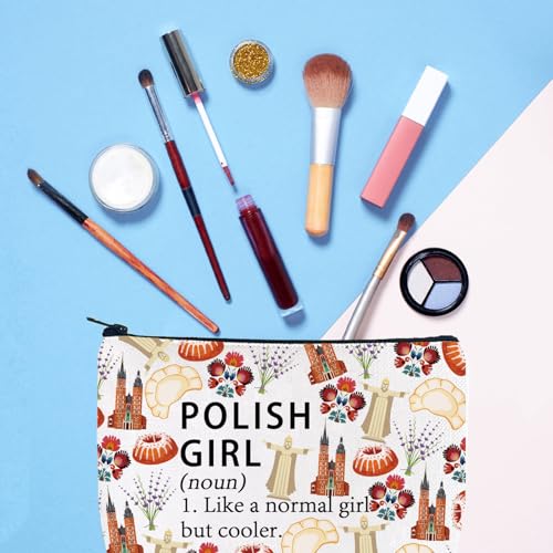 Poland Makeup Bag - Cotton & Linen Travel Pouch for Cosmetics