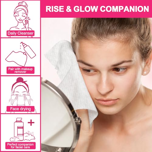 FACEMADE Disposable Travel Face Towels 48 Count (4 Packs) - Soft & Absorbent