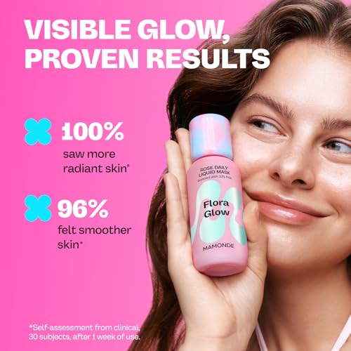 MAMONDE Flora Glow Rose Liquid Face Mask - Hydrating Exfoliating Toner & Primer, 2-in-1 Korean Skincare