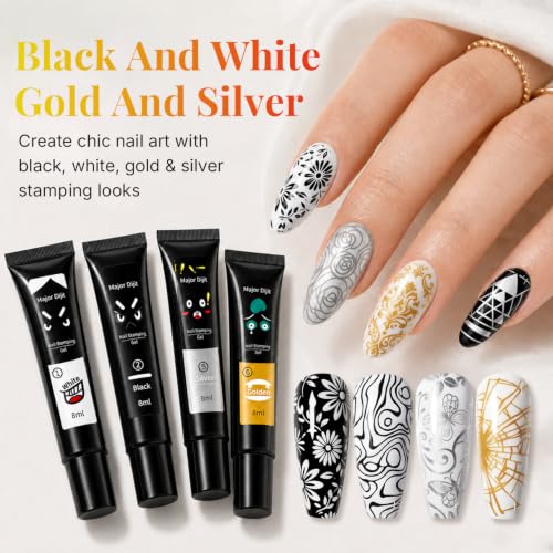 Major Dijit 12 Colors Stamping Nail Polish Gel 8ML for Nail Art