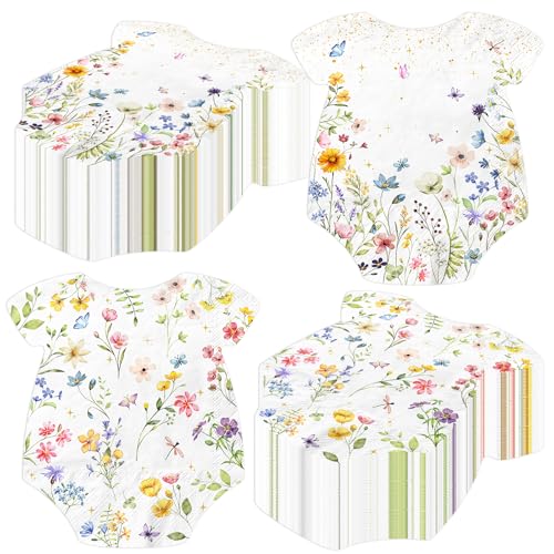 Wildflower Dress Bodysuit Napkins - 100 Pcs Spring Baby Shower Decorations