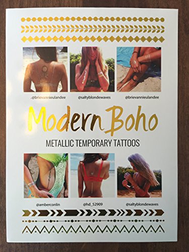 Modern Boho Gold/Silver Tattoo Sheets – 10-Sheet Ultimate Collection (Multicolor Variation)