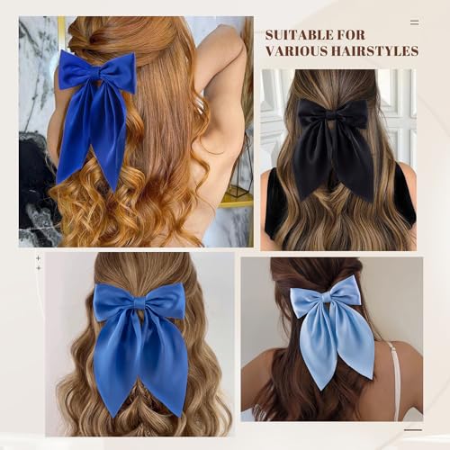 6 Pcs Satin Bow Hair Clips for Women - Alligator Barrettes Set