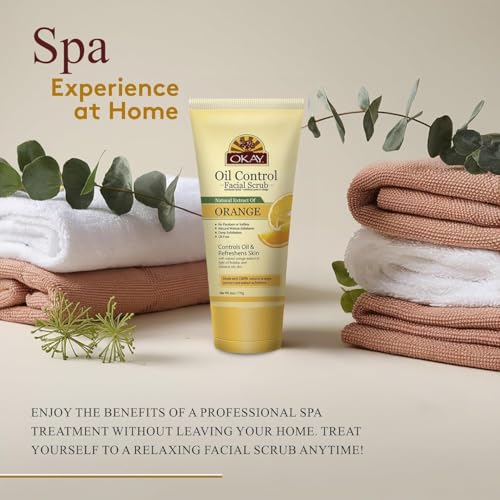 OKAY Oil Control Facial Scrub - Exfoliating Cleanser for Oily Skin, 6 Oz