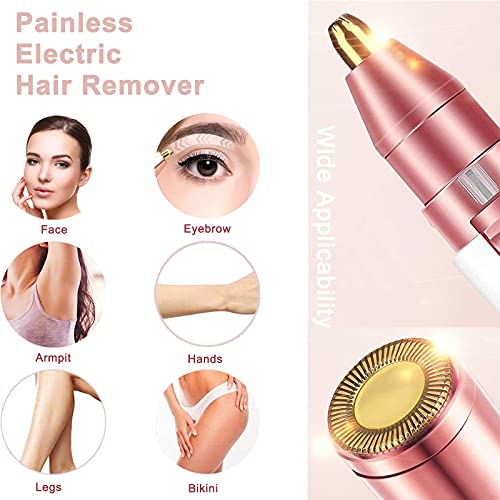 LAIKME White Facial Hair Remover & Eyebrow Trimmer 2-in-1 - Portable Rechargeable Epilator for Lips, Body, Chin, Arms, Legs