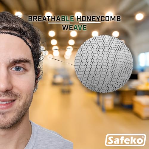 Disposable Honeycomb Nylon Hair Nets - 1,000 Count, Breathable in Black, Blue, Brown, White (18” to 28”)