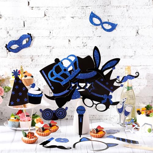 Zonon 24 Pcs Photo Booth Props Set for Parties and Weddings