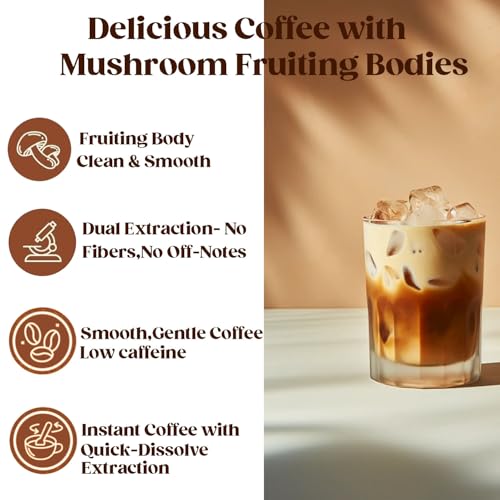 10-in-1 Instant Mushroom Coffee Powder for Focus & Energy - 180g