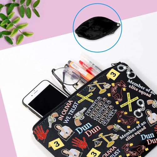Law Detective TV Show Canvas Makeup Bag - Zipper Cosmetic Travel Organizer
