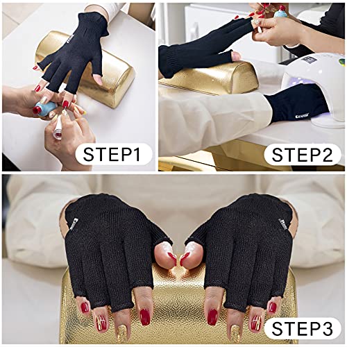 GSAFEME Fingerless Cotton Gloves for Eczema - Black S/M (Pack of 3)