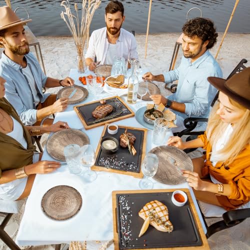 Lumberjack Party Plates Set - 48 Rustic Wooden Tree Plates