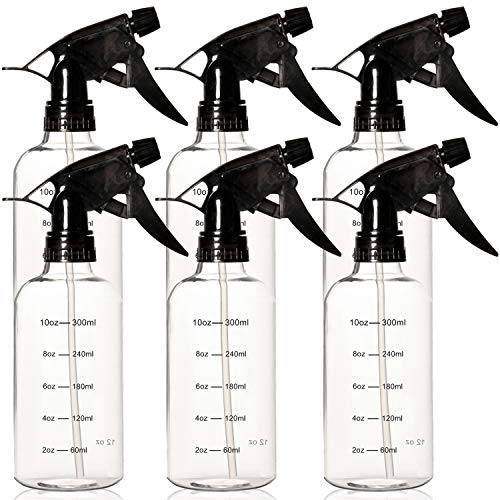 Youngever 12oz Plastic Spray Bottles - 6 Pack Leak-Proof Sprayers