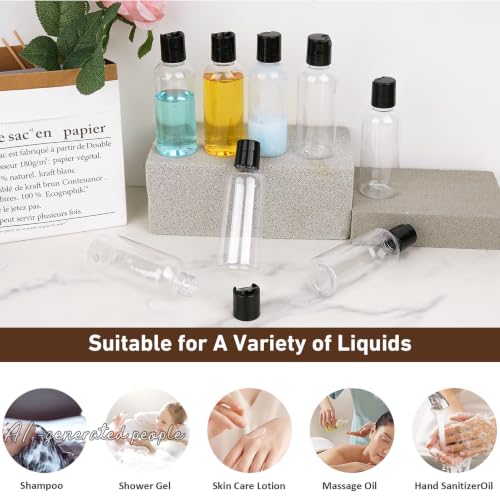 Wowang C-20Clear 20 Pack Travel Bottles 3.4oz TSA Approved Leak-Proof Containers