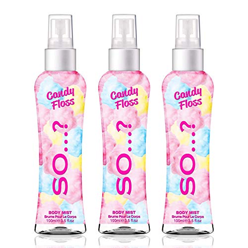 Cotton Candy Scent Body Mist for Women - Long-Lasting Fragrance, Pack of 3