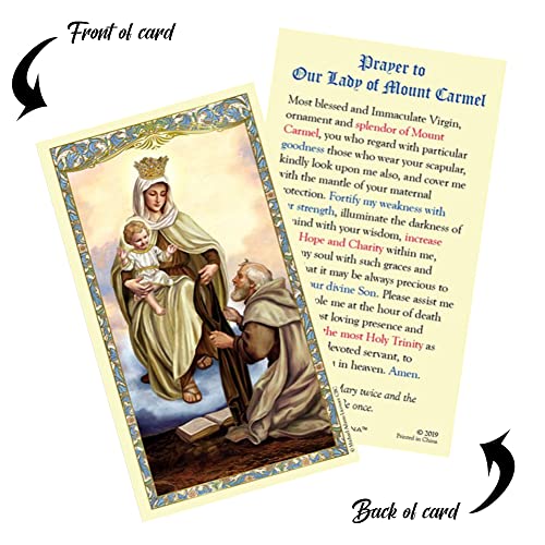 Vintage Brown Scapular of Our Lady of Mount Carmel Set with Prayer Cards