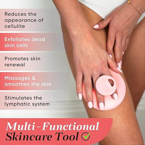 GOLDEZLUX Pink Dry Body Brush - Exfoliating Lymphatic Stimulation, Large Size & Comfortable Grip
