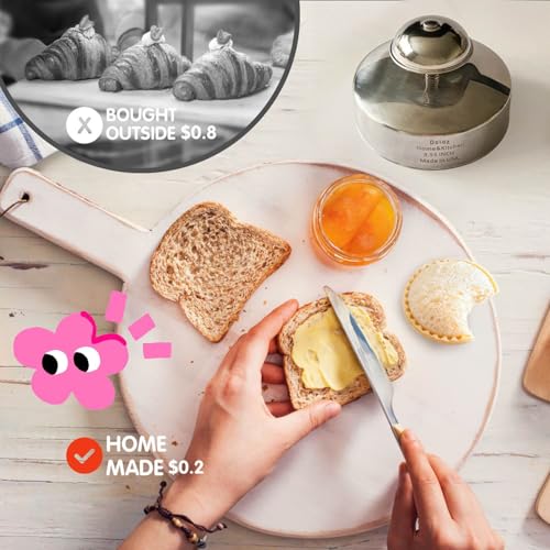 Stainless Steel Sandwich Cutter and Sealer - 3.5 Inch Uncrustables Maker for Kids