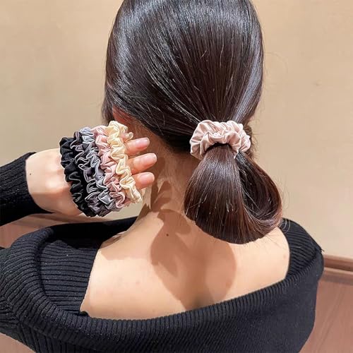 24 Pcs Satin Silk Scrunchies - Soft Hair Ties for Women