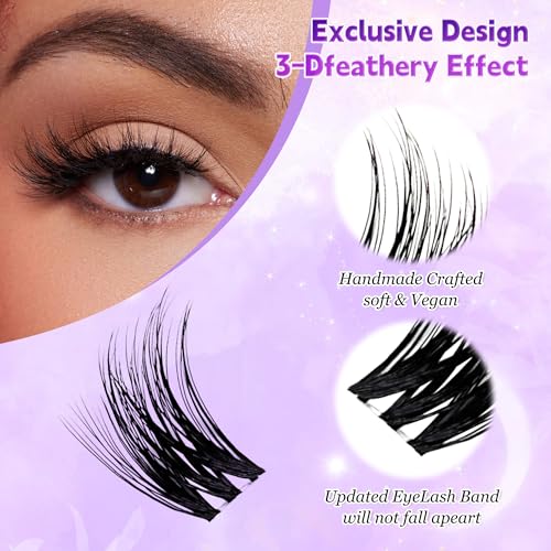 Ebullience Invisible Band D Curl Lash Clusters MIX 8-18mm 100pcs - Natural DIY Eyelash Extensions