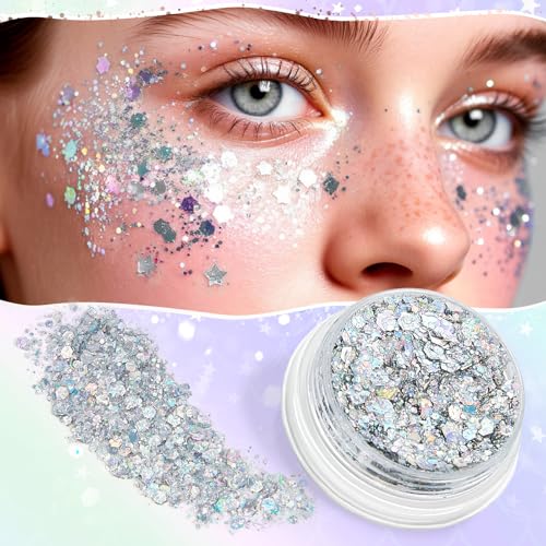 Sightor Green Mermaid Starfish Hair Clips & Glitter Gel Set - 4pcs