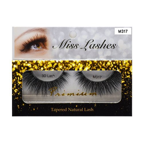 Miss Lash 3D Volume False Eyelashes Tapered Natural Style M317, Reusable