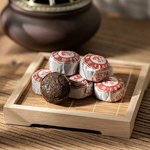 Teavivre Aged Pu-erh Mini Tuocha Tea - 100g Ripe Fermented Tea