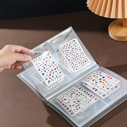 80 Slot Nail Art Sticker Organizer Book - Dual-Sided Storage
