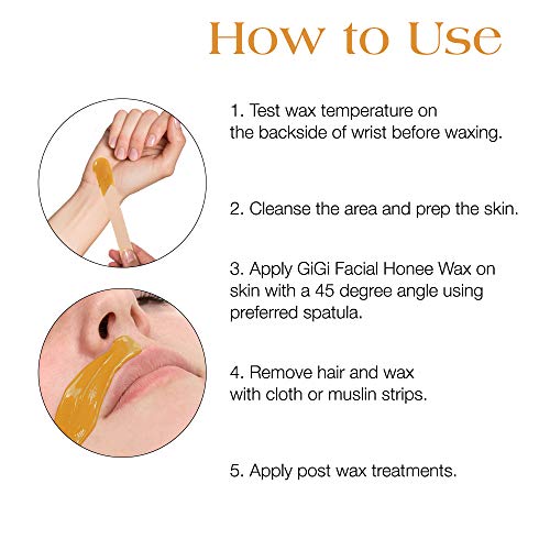 GiGi Facial Honee Wax - 8 oz Hair Removal Wax for Sensitive Skin