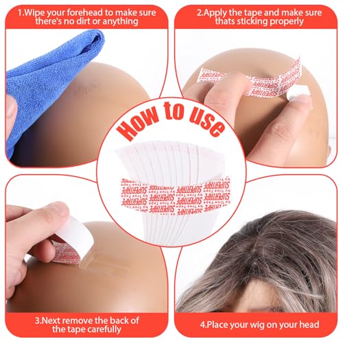 50pcs Waterproof Wig Tape Strips for Lace Front Wigs - Strong Hold