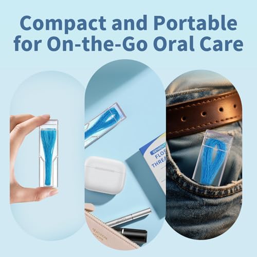 GENKENT 200 Count Dental Floss Threaders for Braces Bridges Implants – Deep Clean (2 Pack)