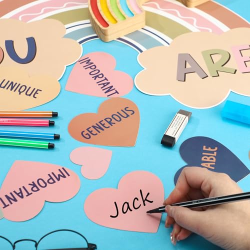 99 Pcs Boho Heart Tree Classroom Bulletin Board Decor Set