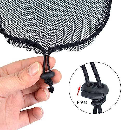 YTBYT 6 Pcs Black Weaving Net Cap Set – 3 Round 3 Square Nylon Hair Nets for Afro Puff & Ponytail Making