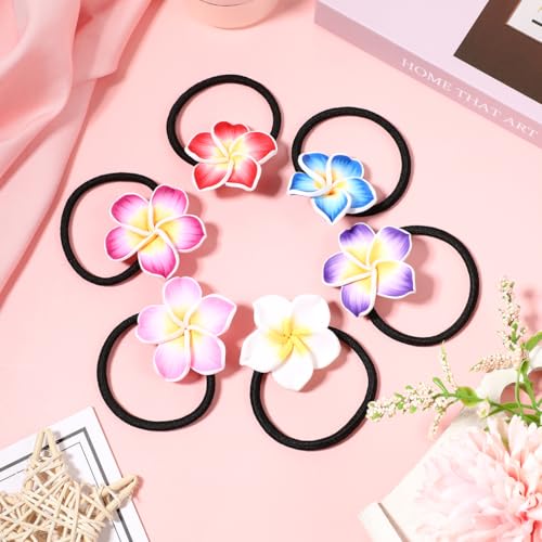 Beaupretty 12-Piece Plumeria Flower Hair Ties for Women and Girls