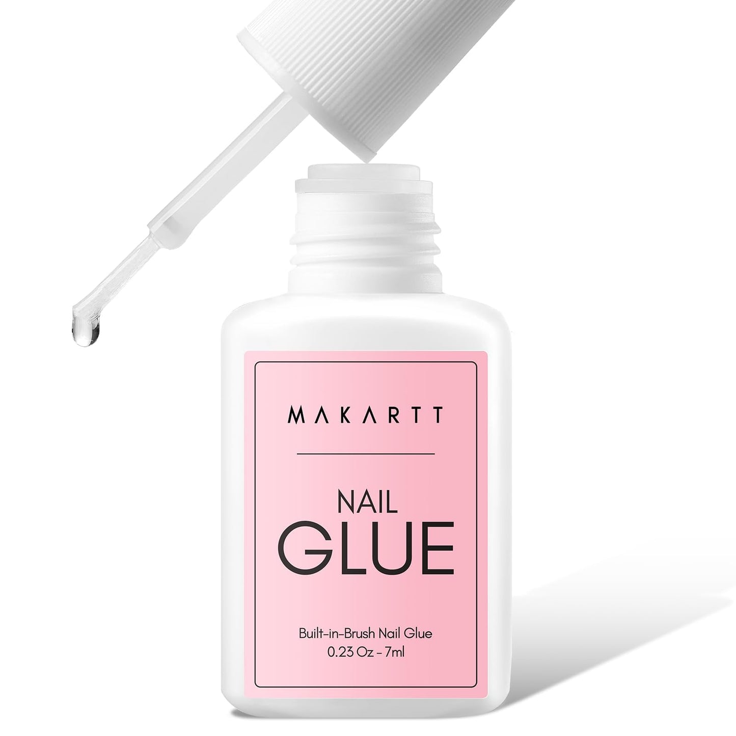 Makartt Super Strong Brush On Nail Glue for Press ons: Acrylic Nail Tips-Fake Nails-Salon Quality, No UV Lamp Needed, Quick Dry 5-10s, Easy Application & Long-Lasting, Hema Free & Non-Toxic, 7 ML