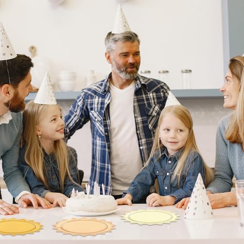 48 Pcs Boho Sun Disposable Paper Plates for Birthday Parties