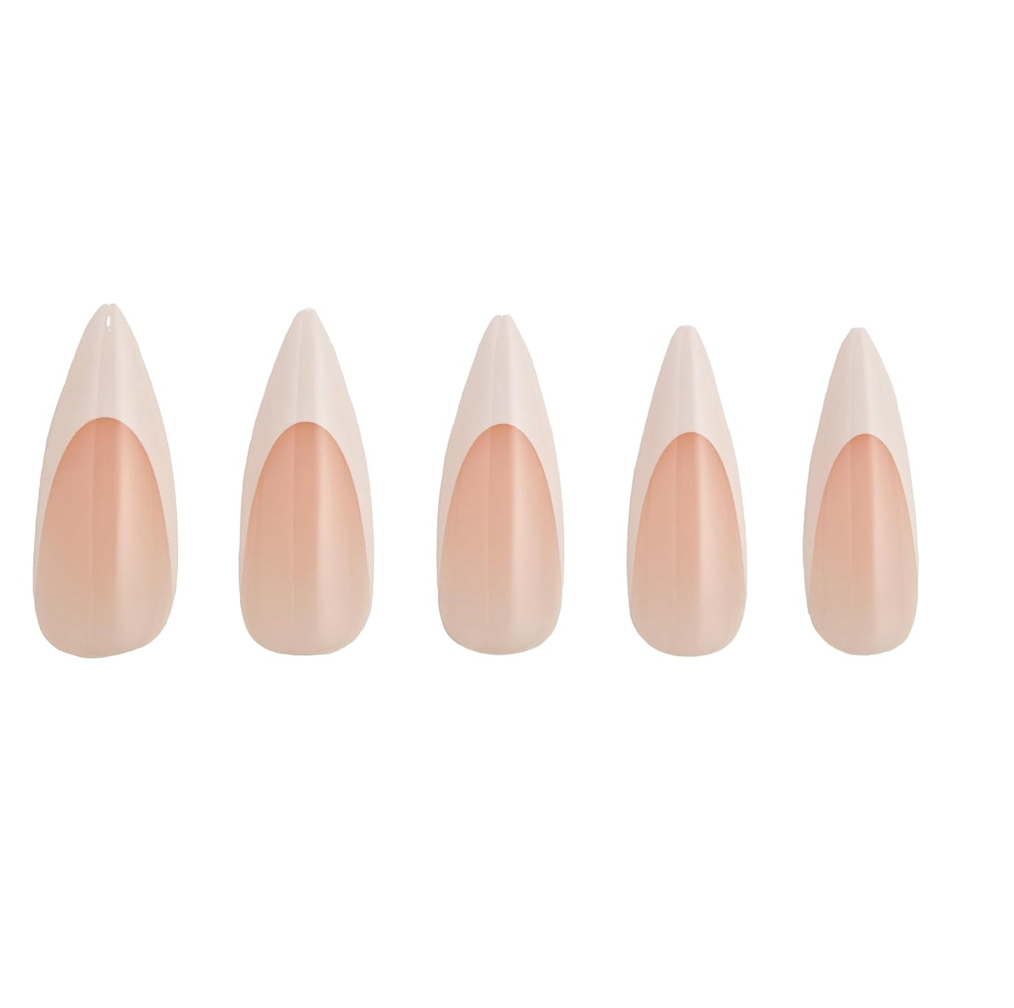 French Tip Press On Nails - Stiletto Fake Nails, 30 Nails in 15 Sizes, Reusable Salon Quality | Easy Application