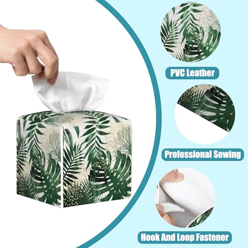 Waterproof Leather Tissue Box Cover - Decorative Square Holder